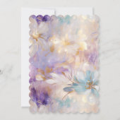 ラベンダーパープル金ゴールドグラムフローラブライダルシャワー 招待状 (裏面)