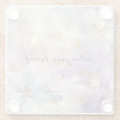 ラベンダーパープル金ゴールドグラムフローラ結婚ズ ガラスコースター (裏面)