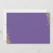 ラベンダーパープル金ゴールドグリッターファーストホーリーコミュニオン サンキューカード (裏面)