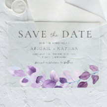 ラベンダーパープル離れズウェディング日付を保存