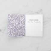 ラベンダーパープル ウェディング ヴィンテージ ボタニカル サンキューカード (内部)
