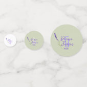 ラベンダーパープル＆グリーン ウェディング テーブル コンフェッティ (裏面)