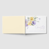 ラベンダーパープル&サンシャインイエロー結婚フローラ ゲストブック (全面)