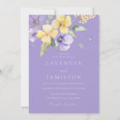 ラベンダーパープル&サンシャインフローラ結婚ズ 招待状 (正面)