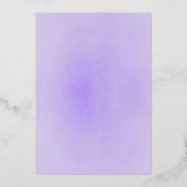 ラベンダーパープル&シルバーフォイルフローラボホ結婚ズ 箔招待状 (裏面)
