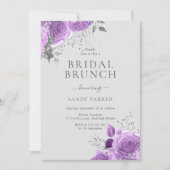 ラベンダーパープル&シルバーブライダルシャワーブランチ 招待状 (正面)