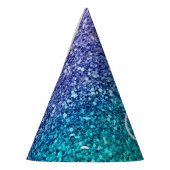 ラベンダーパープル&ティール（緑がかった色）アクアグリーンスパークリーパーティー パーティーハット (左)