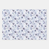 ラベンダーパープル フラワーブライダルシャワー ラッピングペーパーシート (正面)