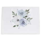 ラベンダーパープル フラワーブライダルシャワー ラージペーパーバッグ (正面)