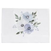 ラベンダーパープル フラワーブライダルシャワー ラージペーパーバッグ (裏面)