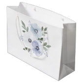 ラベンダーパープル フラワーブライダルシャワー ラージペーパーバッグ (裏面アングル)