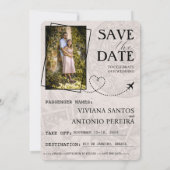 ラベンダーパープル ブラジルパスポート Save The Date セーブザデート (裏面)