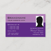 ラベンダーパープル（ロゴ付き）とフォトプロフェッショナル 名刺 (裏面)