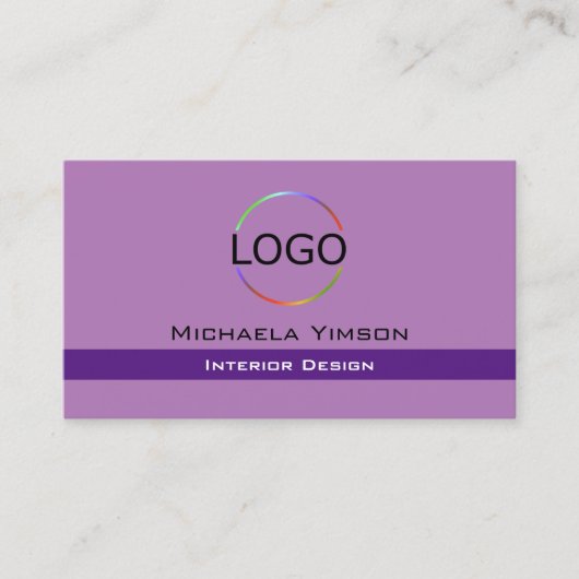 ラベンダーパープル(ロゴ付き)とフォトプロフェッショナル 名刺 (正面)