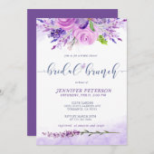 ラベンダーパ素朴ープルブライダルブルンチ招待状 招待状 (正面/裏面)