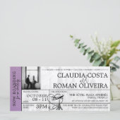 ラベンダーパ結婚リズボーディングパス招待状 (スタンド正面)