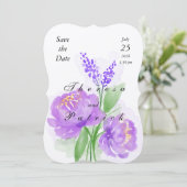 ラベンダーヒドレンジーズフラット結婚式招待状 招待状 (スタンド正面)