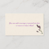 ラベンダービジネスは、日付、かテレホンカードを救います 名刺 (裏面)