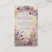 ラベンダービンテージウェディングアールヌーボーミュシャ エンクロージャーカード (正面)