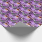 ラベンダービードアイリスフラワー自然パターン ラッピングペーパー (角)