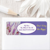 ラベンダービーフラワーアートウォーターカラービーハッピーホテル ラベル (インサイチュ)