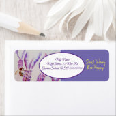 ラベンダービーフラワーアートウォーターカラービーハッピーレット ラベル (インサイチュ)