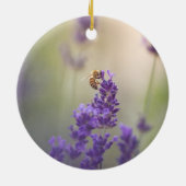 ラベンダービー自然写真 セラミックオーナメント (裏面)