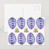 ラベンダーピネコーンとベルのグリーティングカード ポストカード (正面/裏面)