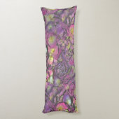 ラベンダーピンクのバラの花びら 水彩 ボディピロー (裏面 (縦))