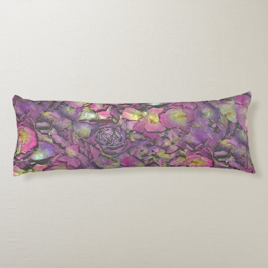 ラベンダーピンクのバラの花びら 水彩 ボディピロー (裏面)