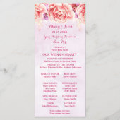 ラベンダーピンクの水彩花ウェディングプログラム プログラム (裏面)