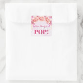 ラベンダーピンクの花がメッセージカードにポップ・アートの対応 スクエアシール (バッグ)