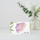 *~*ラベンダーピンクエレガントクウォーター色牡丹の花 名刺 (スタンド正面)