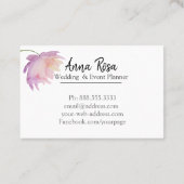 *~*ラベンダーピンクエレガントクウォーター色牡丹の花 名刺 (裏面)