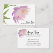 *~*ラベンダーピンクエレガントクウォーター色牡丹の花 名刺 (正面/裏面)