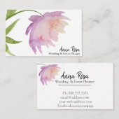 *~*ラベンダーピンクエレガントクウォーター色牡丹フローラ 名刺 (正面/裏面)