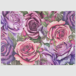 ラベンダーピンクバイオレットバラデコペティッシュペーパー 薄葉紙