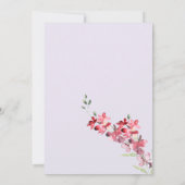 ラベンダーピンクバーガンディフローラ結婚ズ 招待状 (裏面)