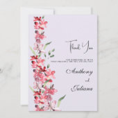 ラベンダーピンクバーガンディーミントフローラありがとう 招待状 (正面)