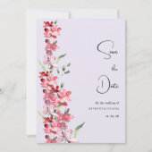 ラベンダーピンクバーガンディーミントフローラ保存日 招待状 (正面)