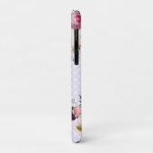 ラベンダーピンクピーチフローラ水玉模様 パーソナライズされた Case-Mate iPhoneケース (裏面/左)