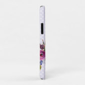 ラベンダーピンクピーチフローラ水玉模様 パーソナライズされた Case-Mate iPhoneケース (裏面/右)