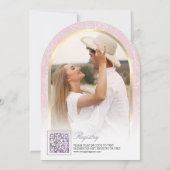 ラベンダーピンクフローラアーチバタフライブライダルシャワー 招待状 (裏面)
