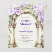 ラベンダーピンクフローラアーチブライダルシャワー招待 (正面)