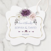 ラベンダーピンクホワイトフローラ結婚金ゴールド フェイバータグ (裏面)