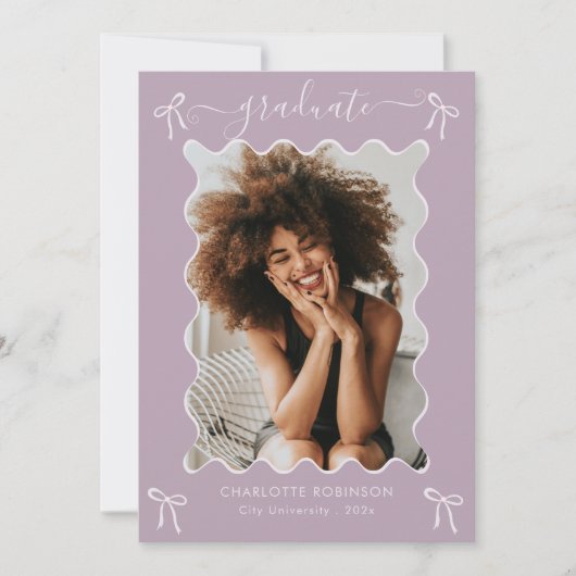 ラベンダーピンクボウ卒業パーティー発表 招待状 (正面)