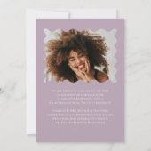 ラベンダーピンクボウ卒業パーティー発表 招待状 (裏面)