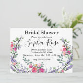 ラベンダーピンクローズブライダルシャワー 招待状 (スタンド正面)