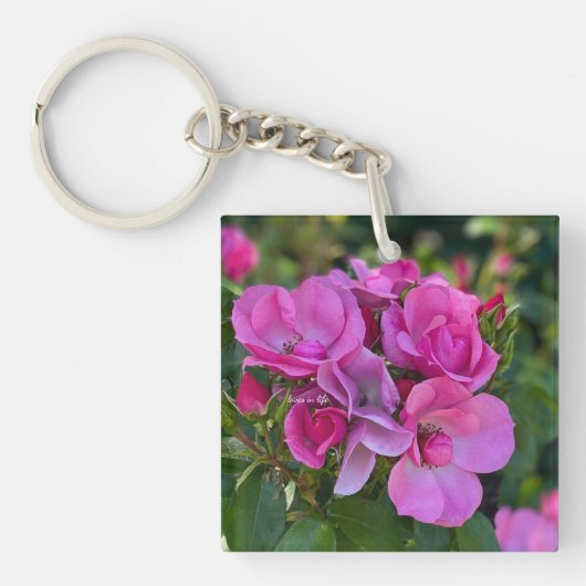 ラベンダーピンクローズ キーホルダー (正面)