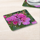 ラベンダーピンクローズ スクエアペーパーコースター (アングル)